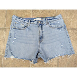 Eunina sz L Zack high rise Easy Shorts denim jean distressed cuf offs 0075